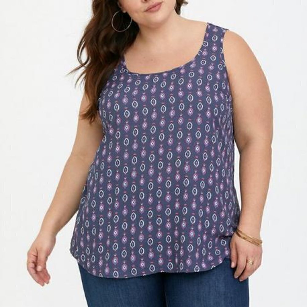 Torrid Grey Mandala Georgette Hi-Lo Tank Size 2X